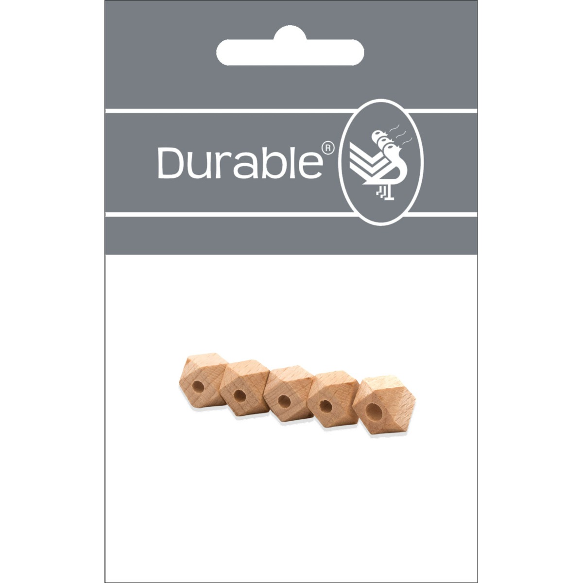 Durable 020.1031 Houten Hexagon kraal 10mm,  5 stuks - Kaart