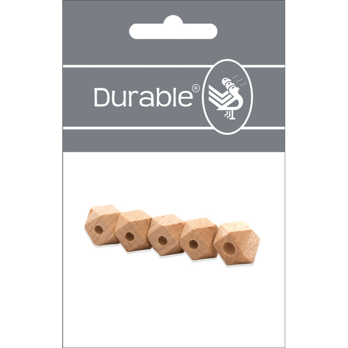 Durable 020.1032 Houten Hexagon kraal 14mm,  5 stuks - Kaart