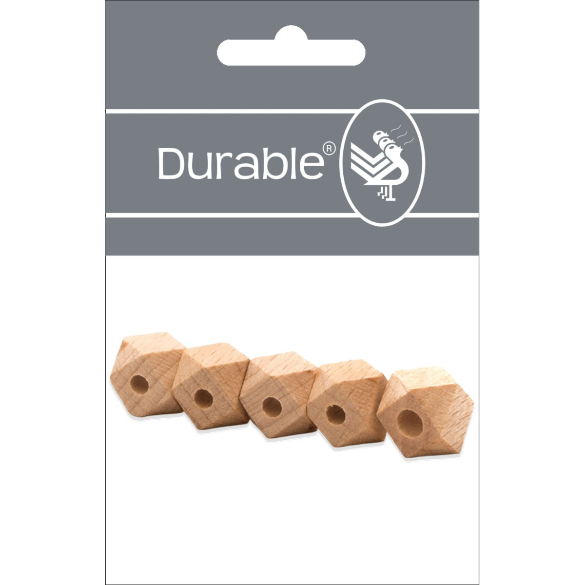 Durable 020.1033 Houten Hexagon kraal 20mm,,  5 stuks - Kaart
