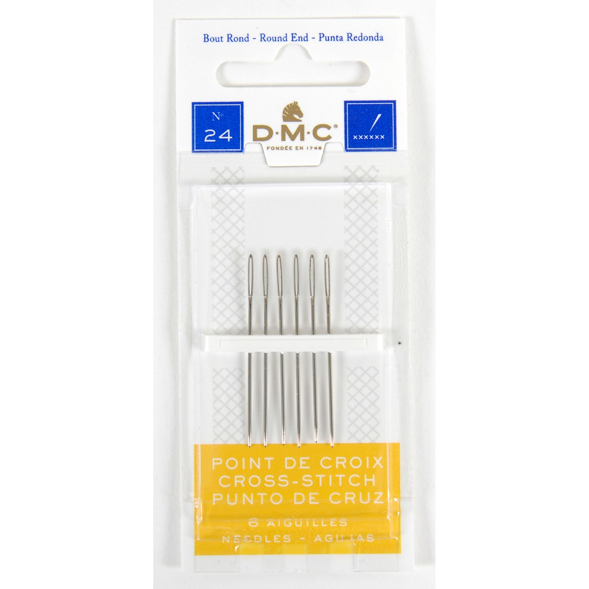 Dmc 1771/2 Cross-stitch borduurnaald met ronde punt 24, 6 stuks - Kaart