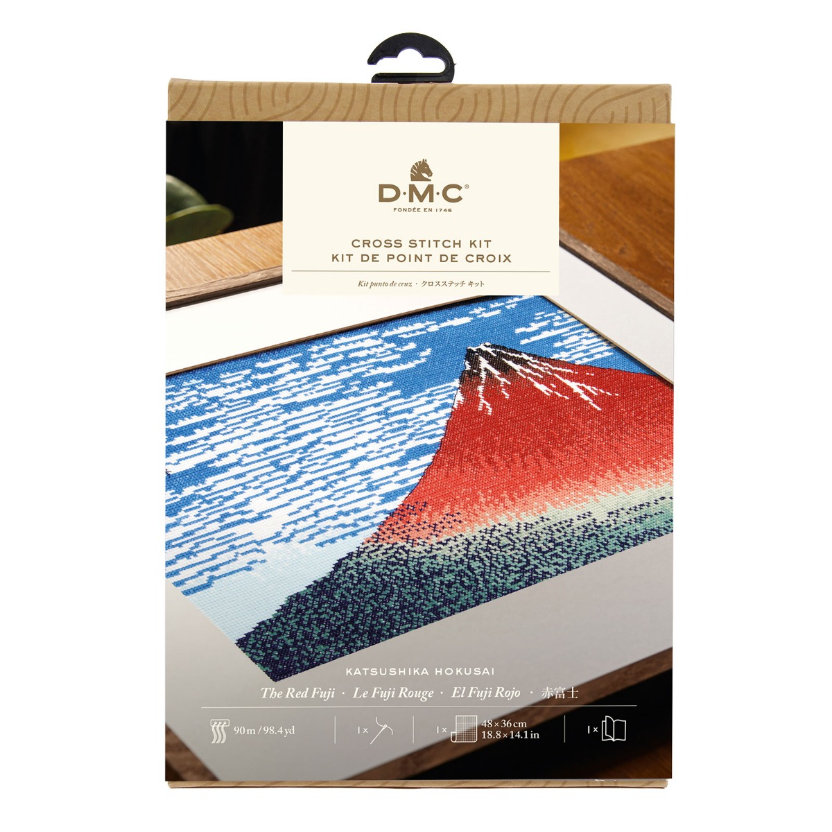 DMC BK1997 Kruissteek Borduurpakket De Rode Fuji van Katsushika Hokusai - STUK