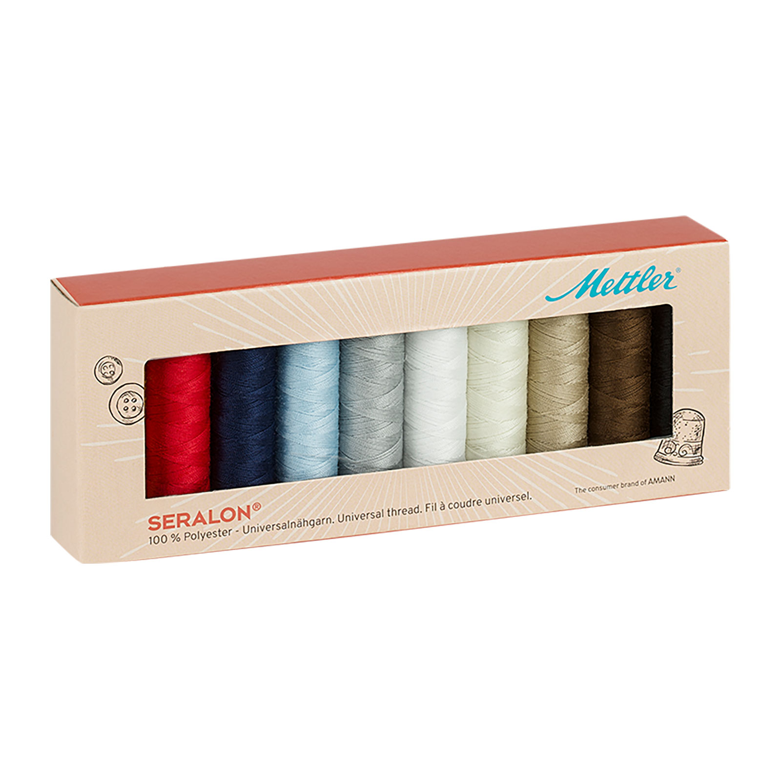 Amann Mettler SE106677 Seralon universeel naaigarenset 10 x 100mtr - STUK