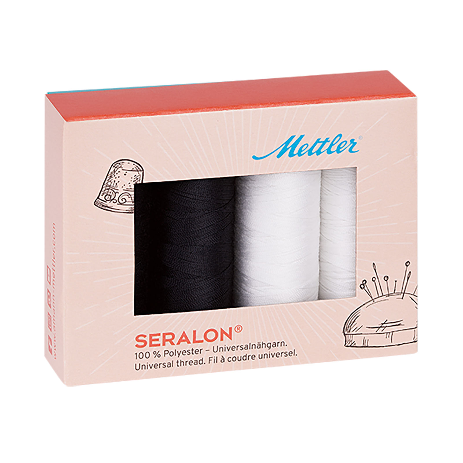 Amann Mettler SE4 Allesnaaigarenset 4 x 200 meter zwart en wit - STUK