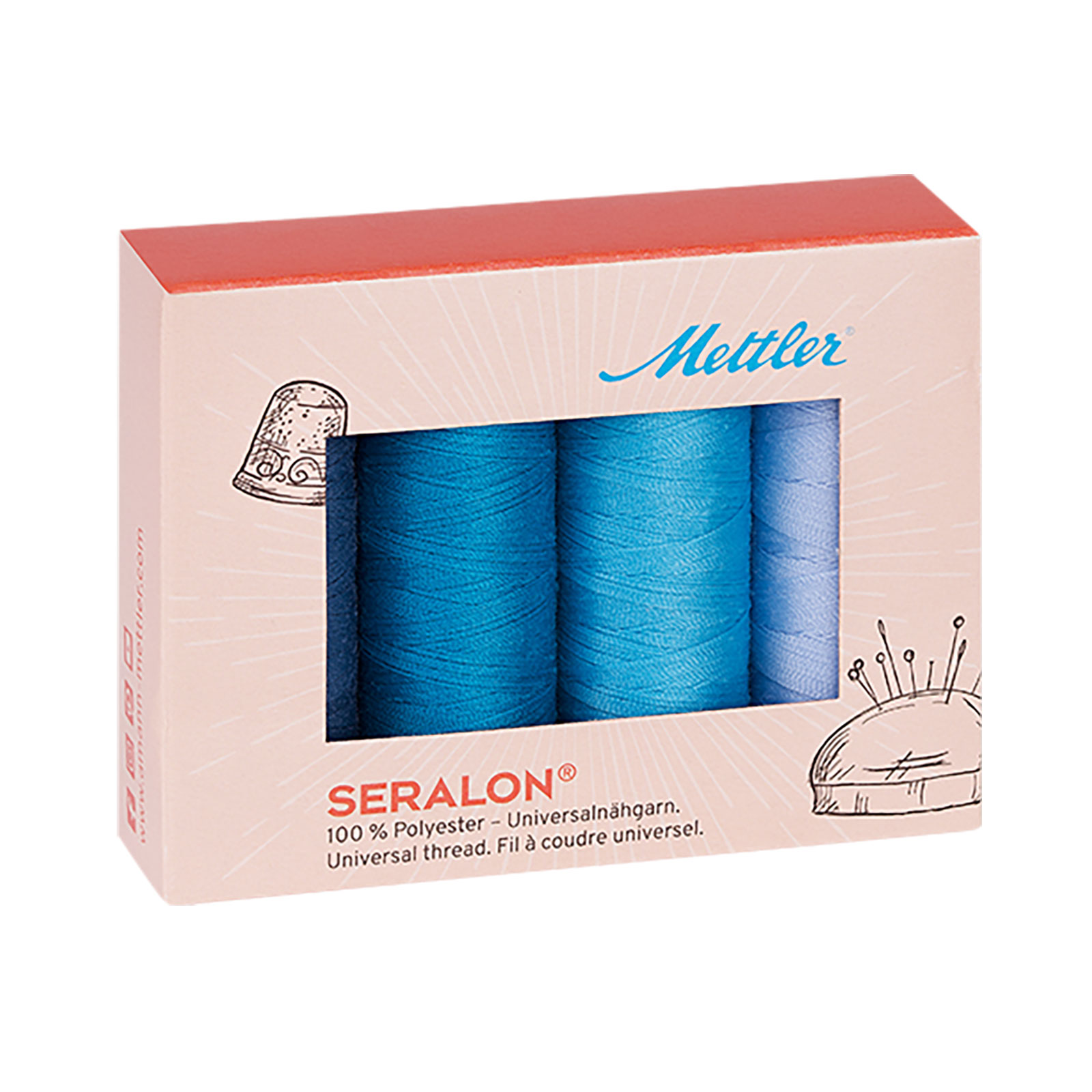 Amann Mettler SE4 Allesnaaigarenset 4 x 200 meter oceaan kleurtinten - STUK