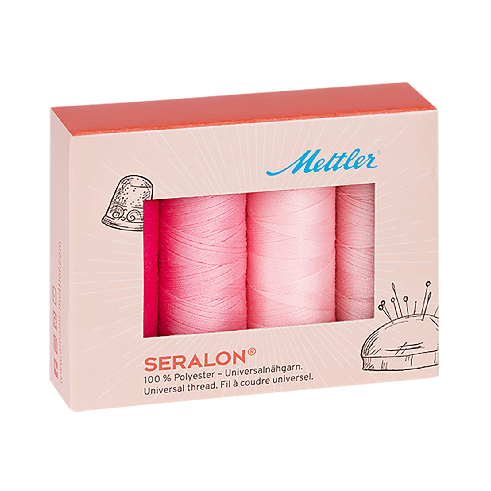 Amann Mettler SE4 Allesnaaigarenset 4 x 200 meter roze kleurtinten - STUK