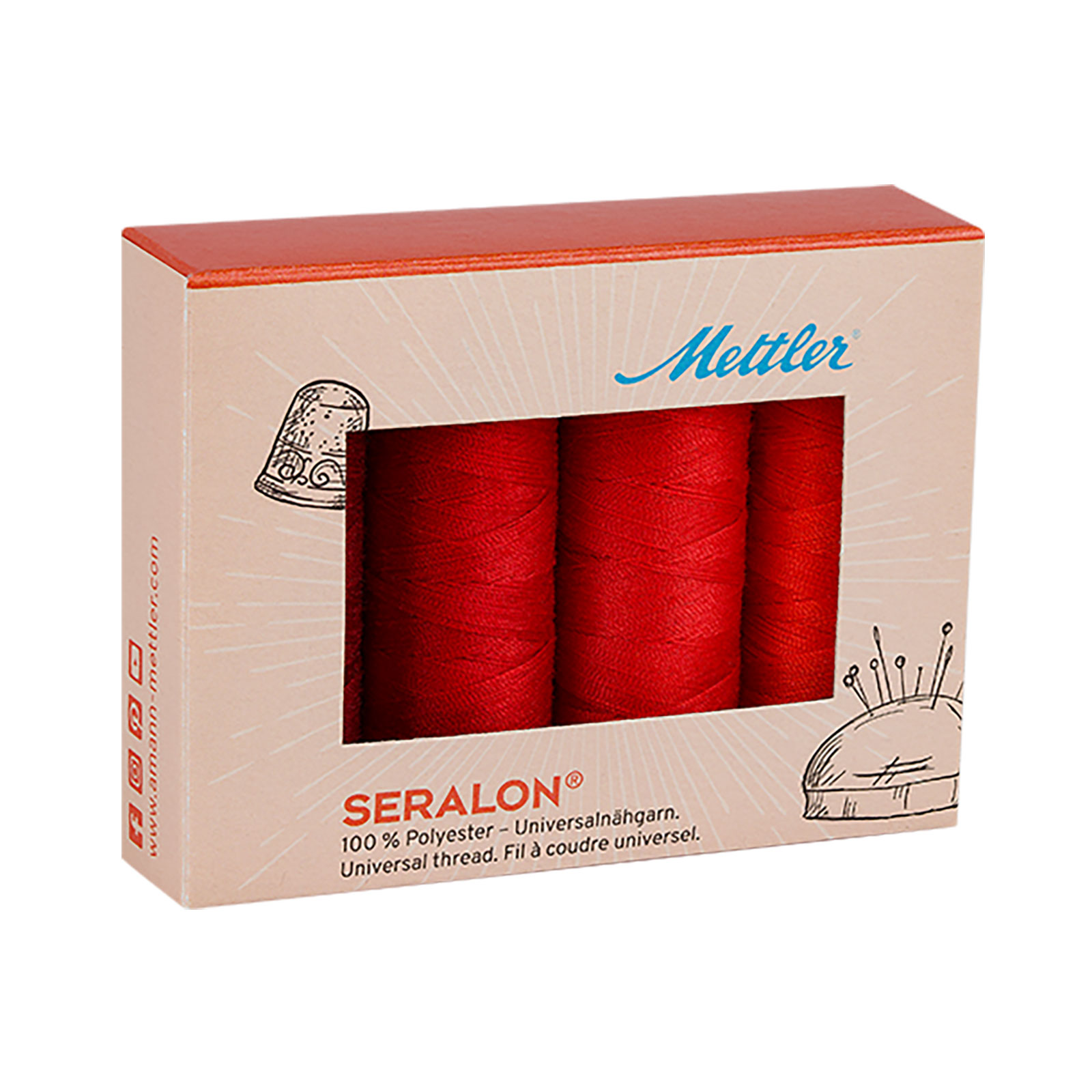 Amann Mettler SE4 Allesnaaigarenset 4 x 200 meter rode kleurtinten - STUK