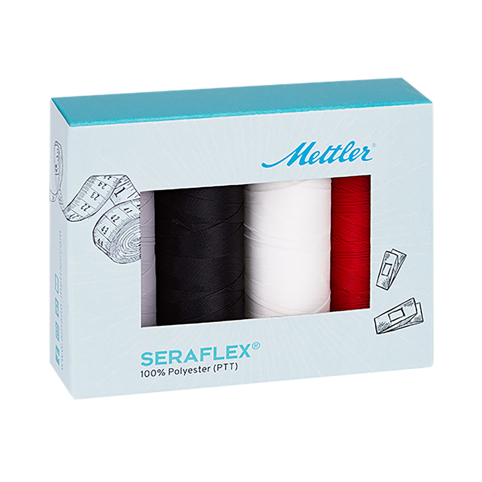 Amann Seraflex naaigarenset 4 spoelen van 130mtr - SET