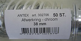 Antex 302706 Afwerkring 38 mm chroom - STUK
