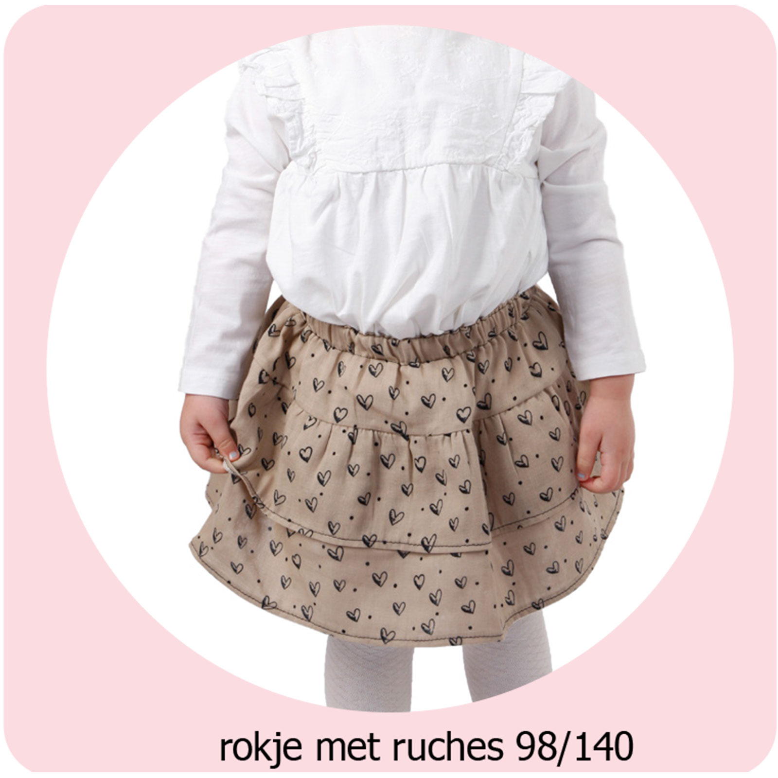 Annie Do It Yourself 86 Patroon Rokje met rushes 98/140 - STUK