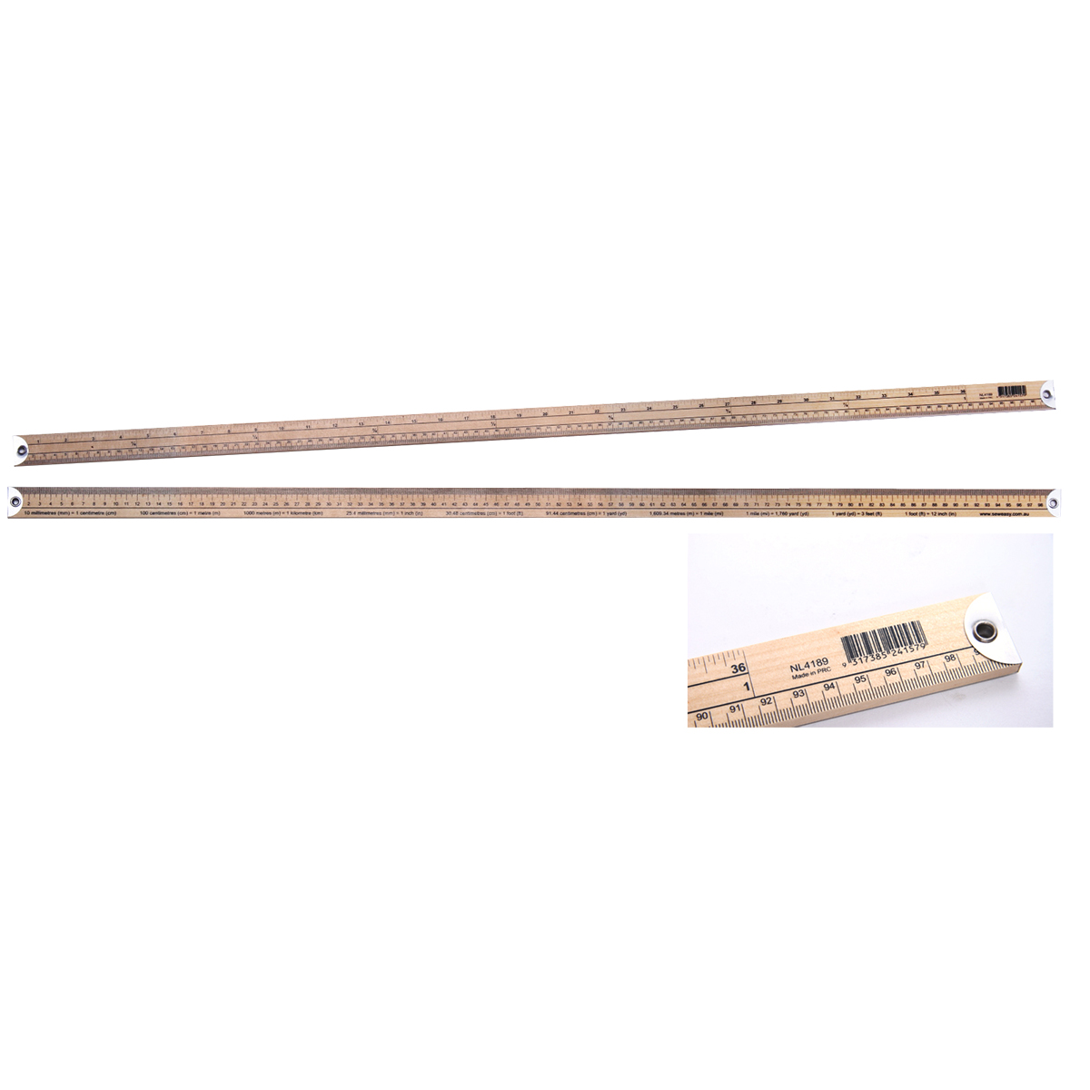 Merkloos NL4189.B Meetlat hout 100 cm - STUK