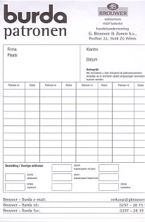 Burda bestelblokken - STUK