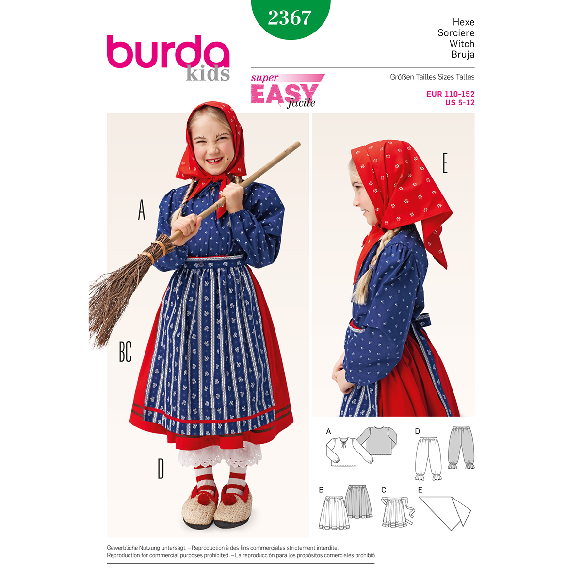 Burda patroon 2367 Heks. Maat: 110-152 - STUK