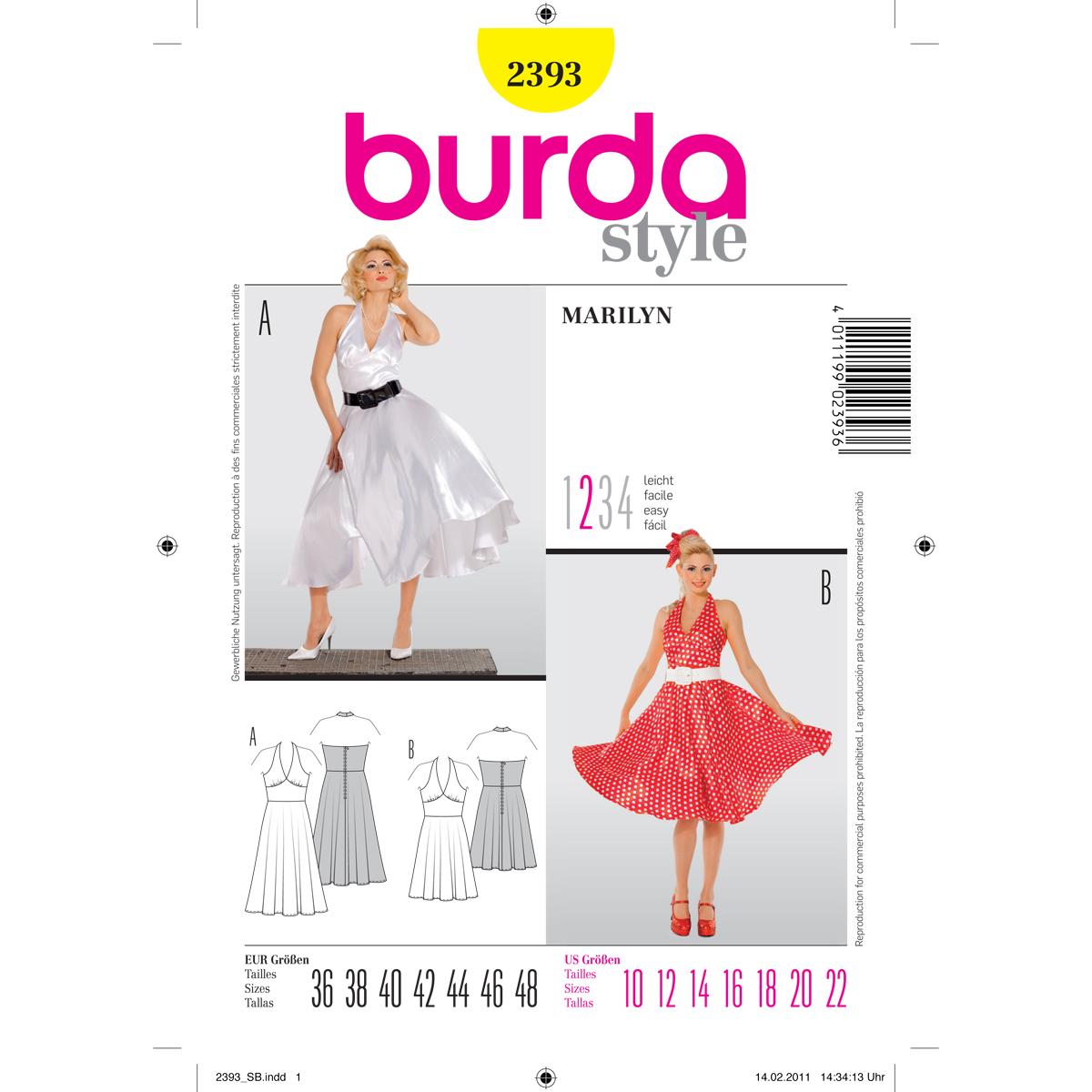Burda patroon 2393 Marilyn. Maat: 36-48 - STUK