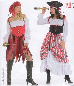 Burda patroon 2422 dames piratenkostuum. Maat: 36-48 - STUK