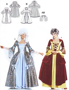 Burda patroon 2447 Rococo jurk. Maat: 36-52 - STUK