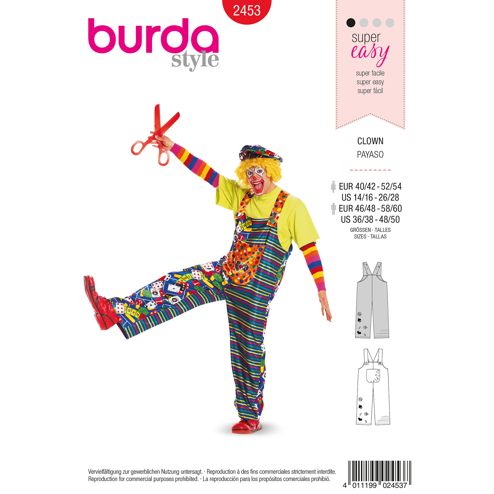 Burda patroon 2453 clown. Maat: 40-60 - STUK