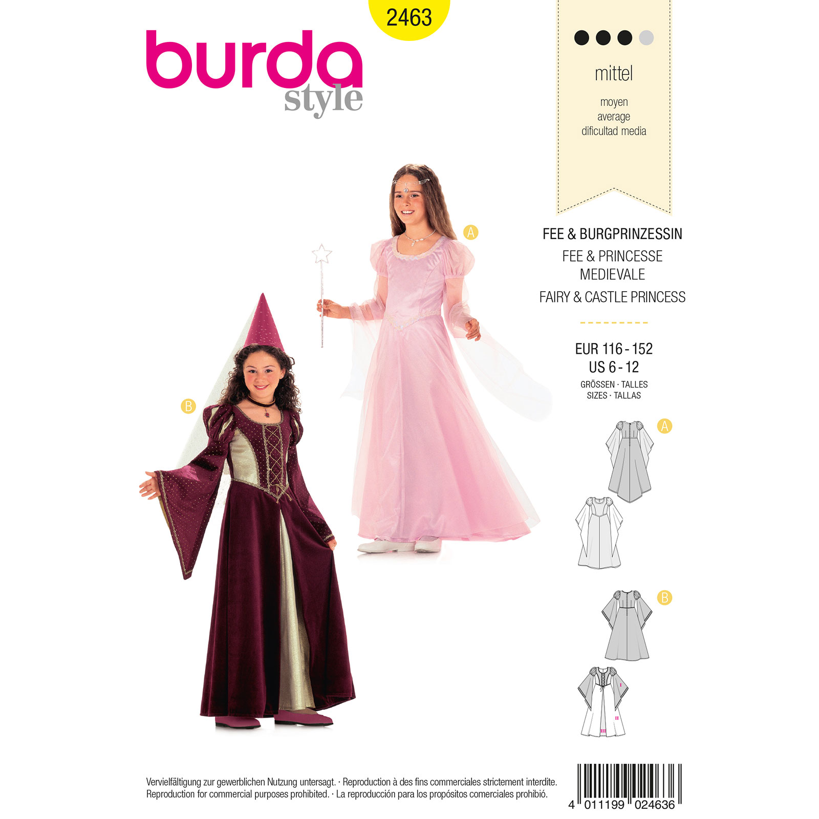 Burda patroon 2463 fee. Maat: 116-152 - STUK