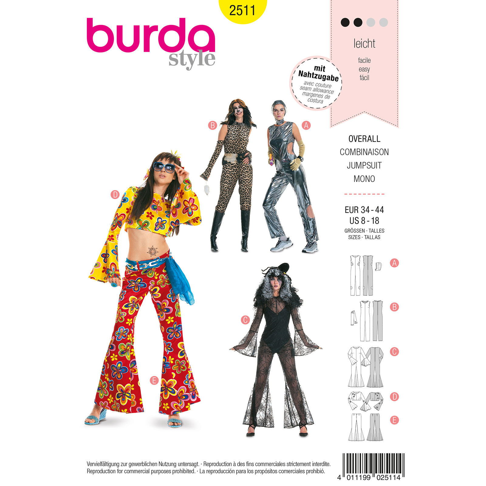 Burda patroon 2511 overalll 34-44 - STUK