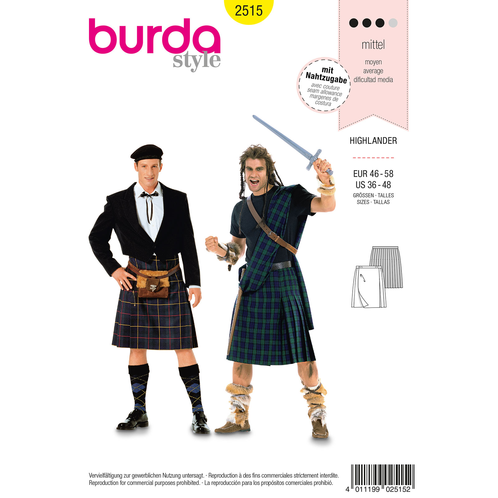 Burda patroon 2515 Highlander. Maat: 46-58 - STUK