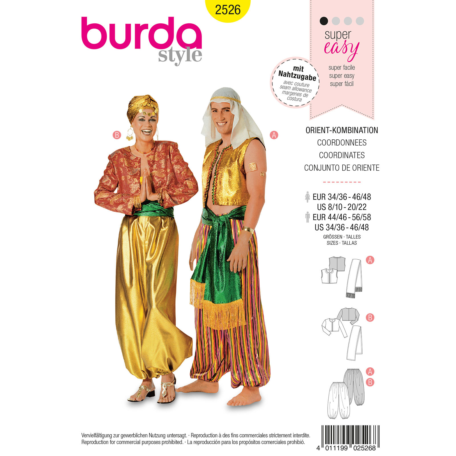 Burda patroon 2526 Oosterse combinatie. Maat: 44-58 - STUK