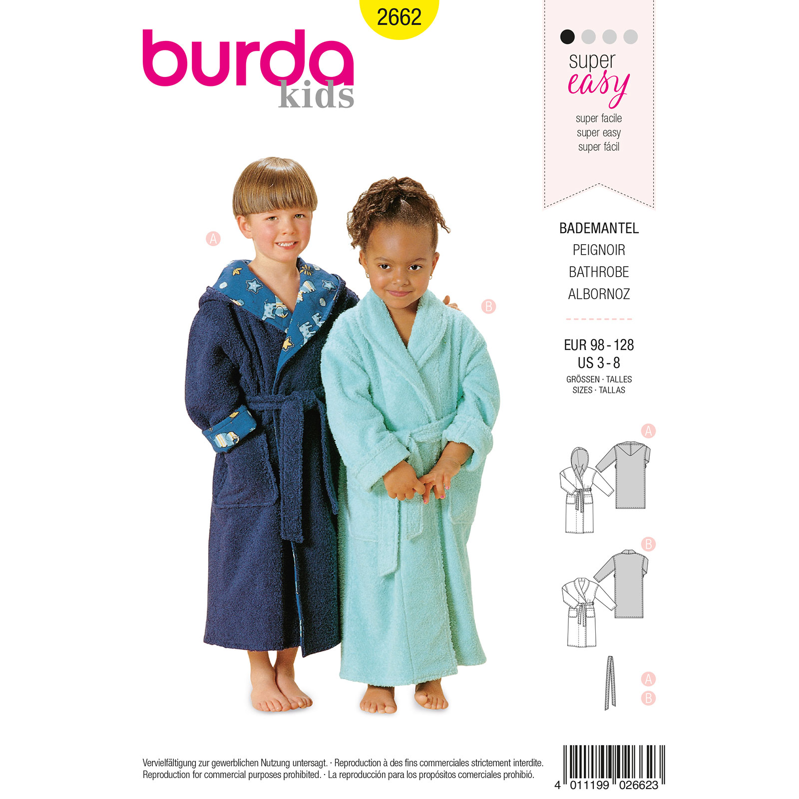 Burda patroon 2662 badfas. Maat: 98-128 - STUK
