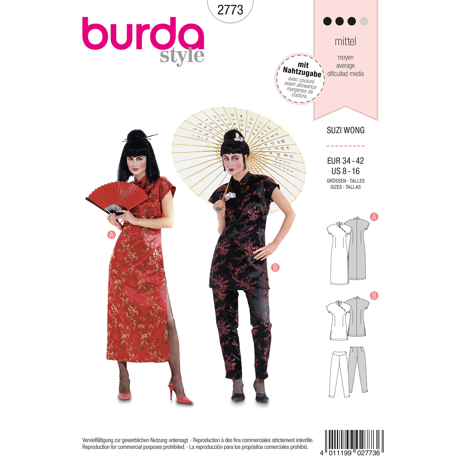 Burda patroon 2773 Chinees combinatie. Maat: 34-42 - STUK