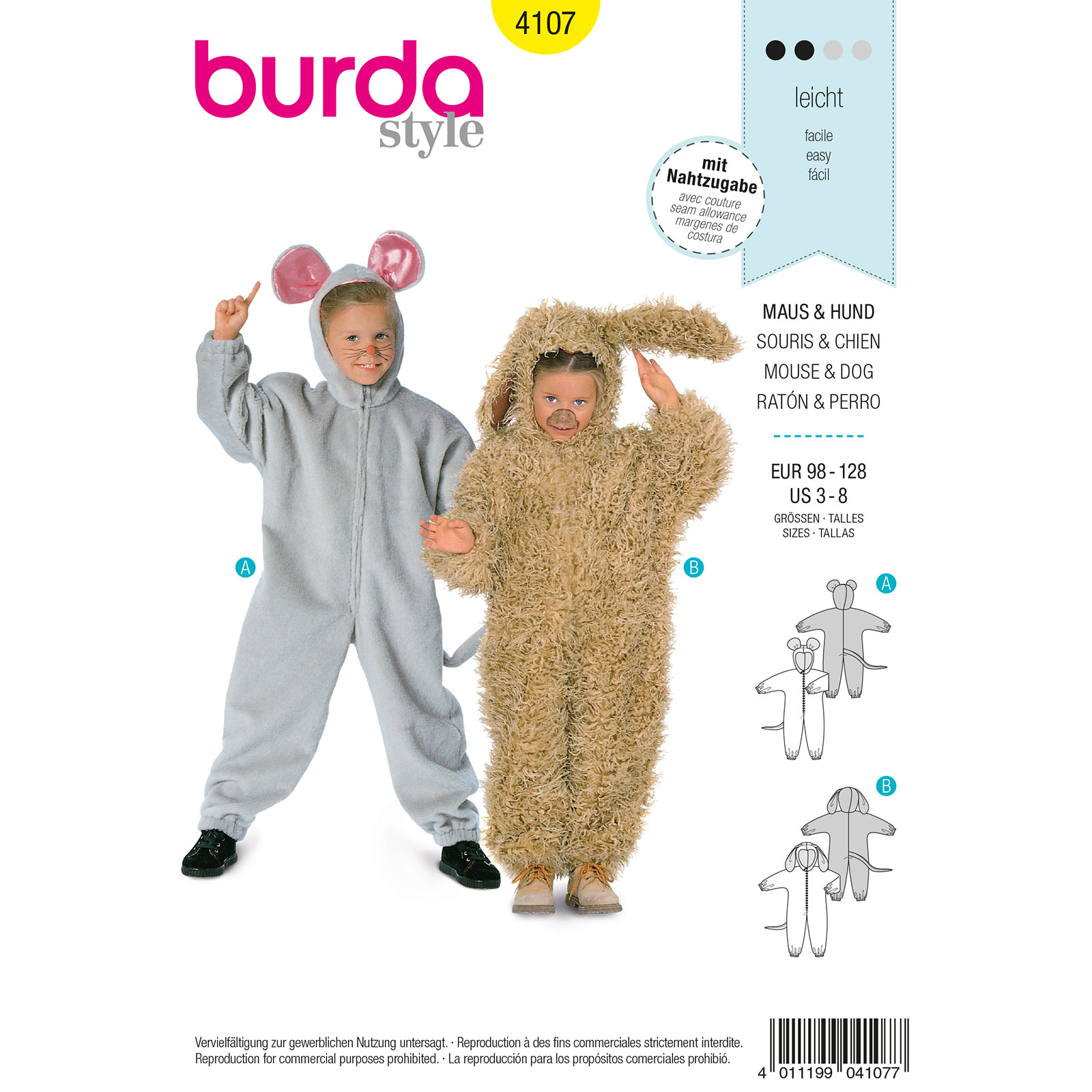 Burda patroon 4107 overall. Maat: 98-128 - STUK