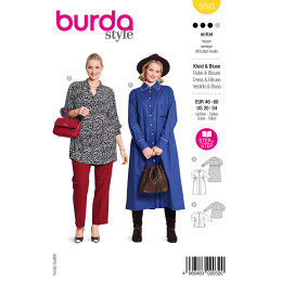 Burda naaipatroon 5693 geel - jurk / blouse maat 46-60 - STUK