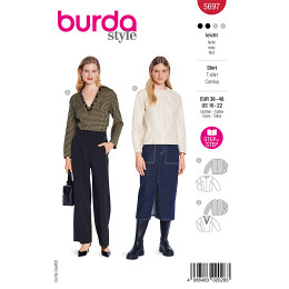 Burda naaipatroon 5697 rood - Shirts maat 36-48 - STUK