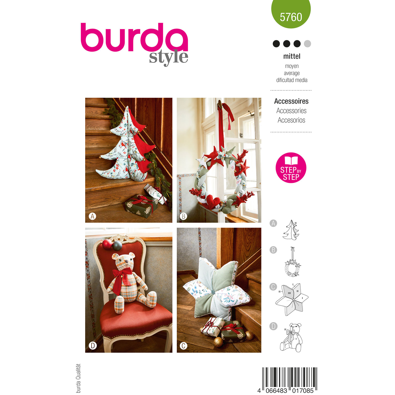Burda naaipatroon 5760 groen - deco 1 maat - STUK