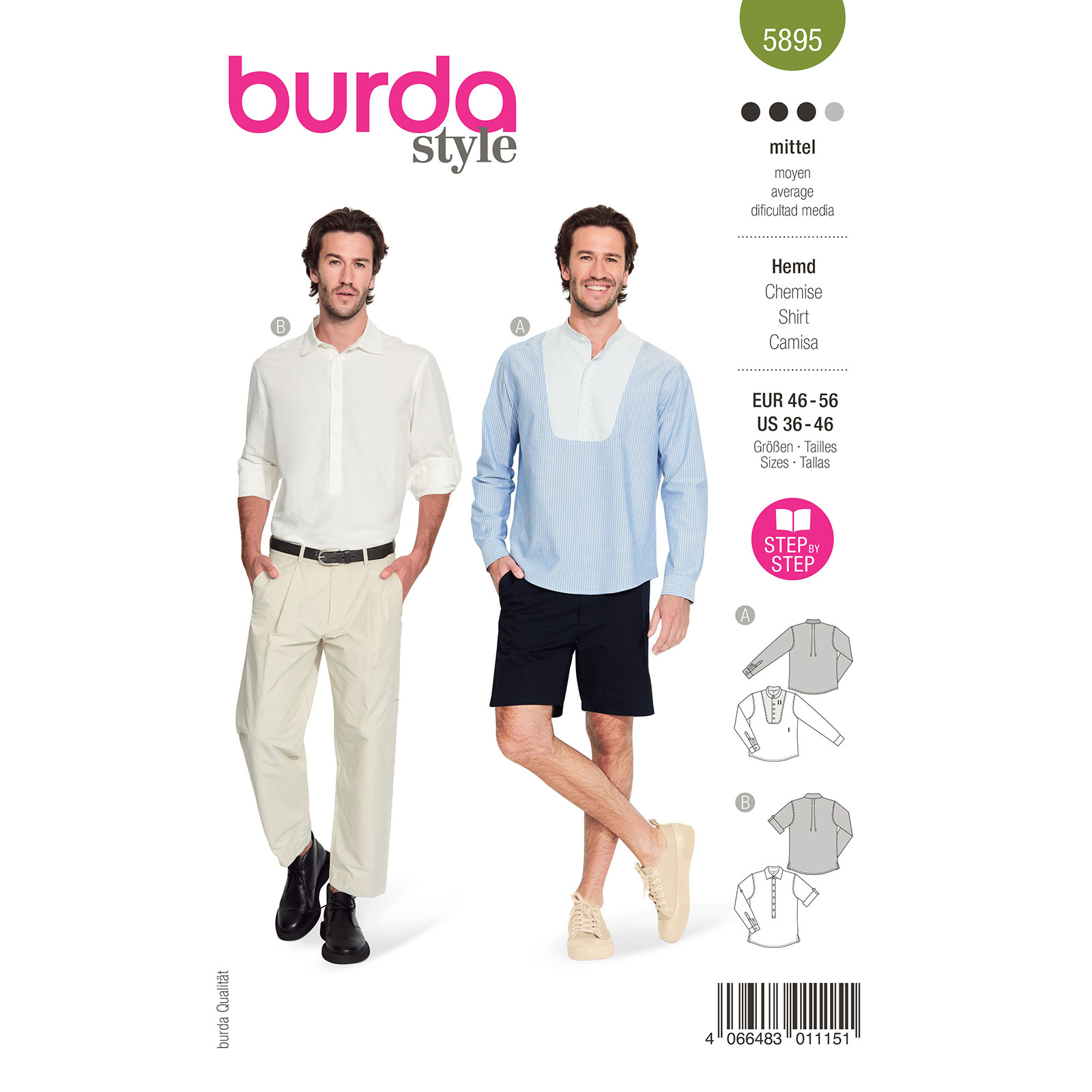 Burda naaipatroon 5895 groen - Top maat 46-56 - STUK