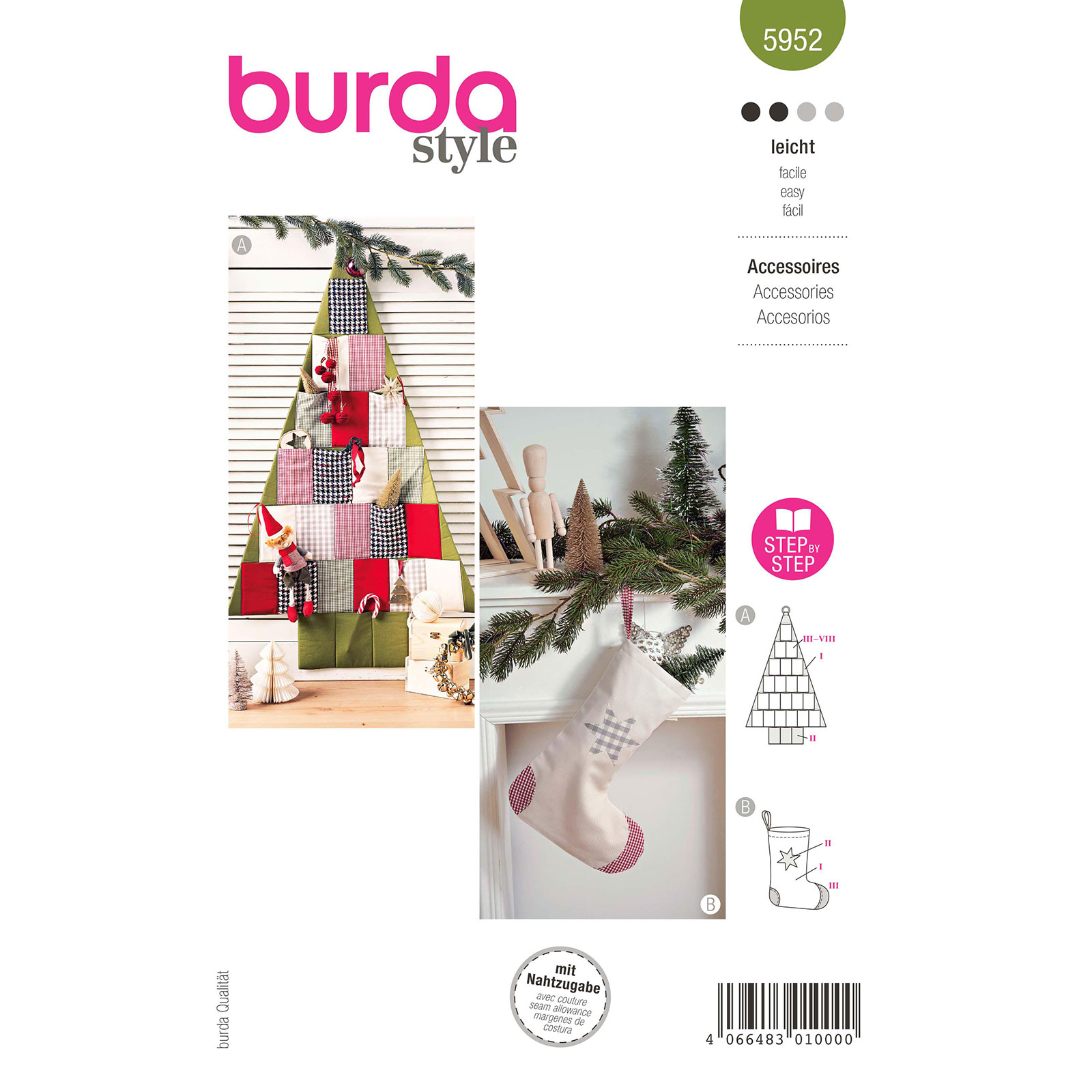 Burda naaipatroon 5952 groen - Accessoires een maat - STUK