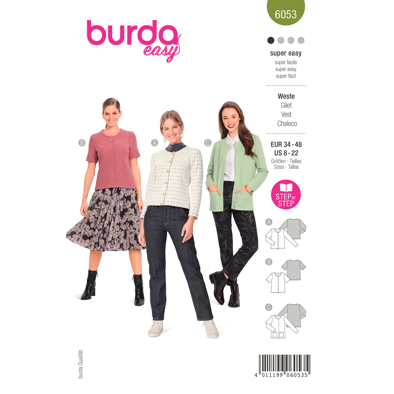 Burda patroon 6053 Jas. Maat 34-48 - STUK