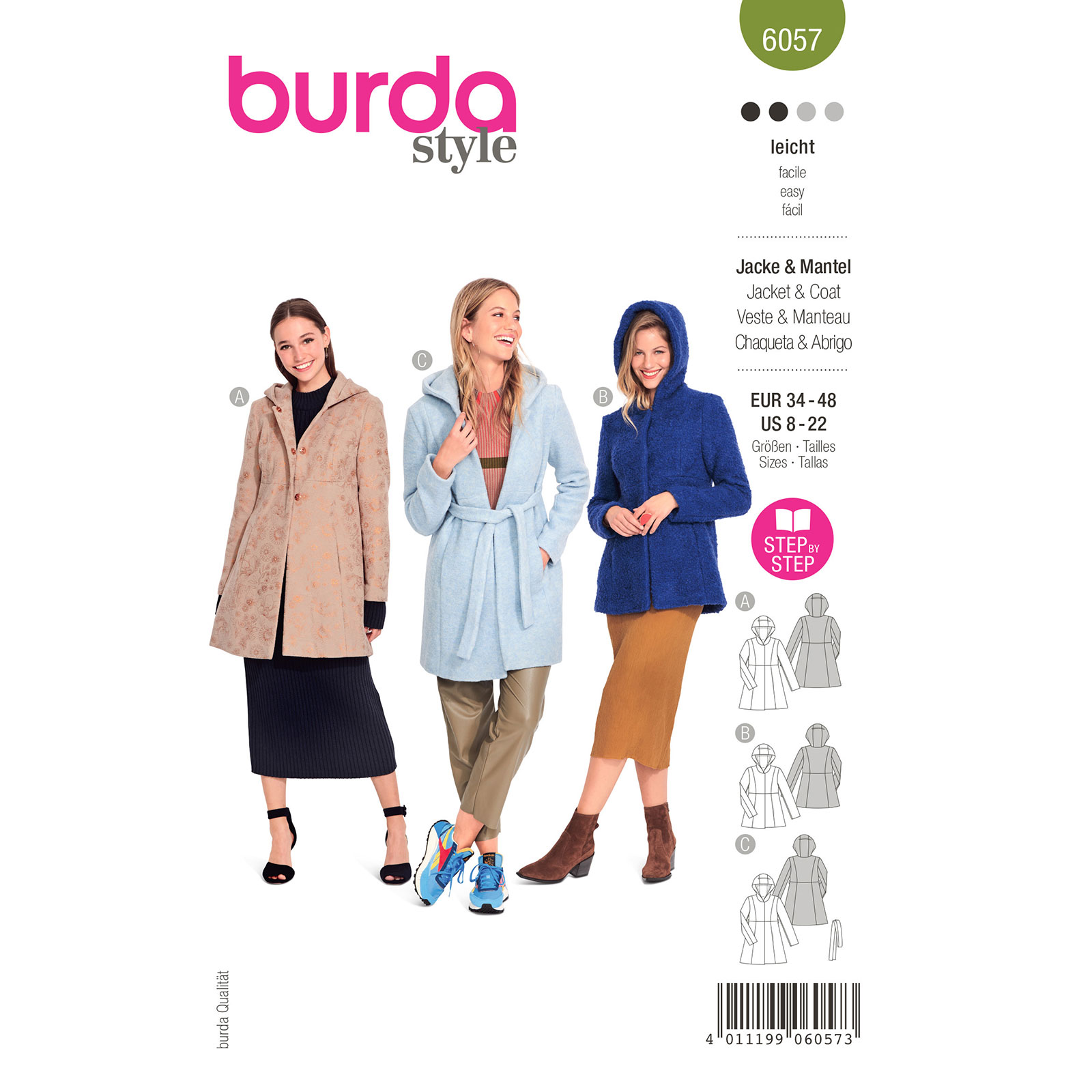 Burda patroon 6057 Jas. Maat 34-48 - STUK