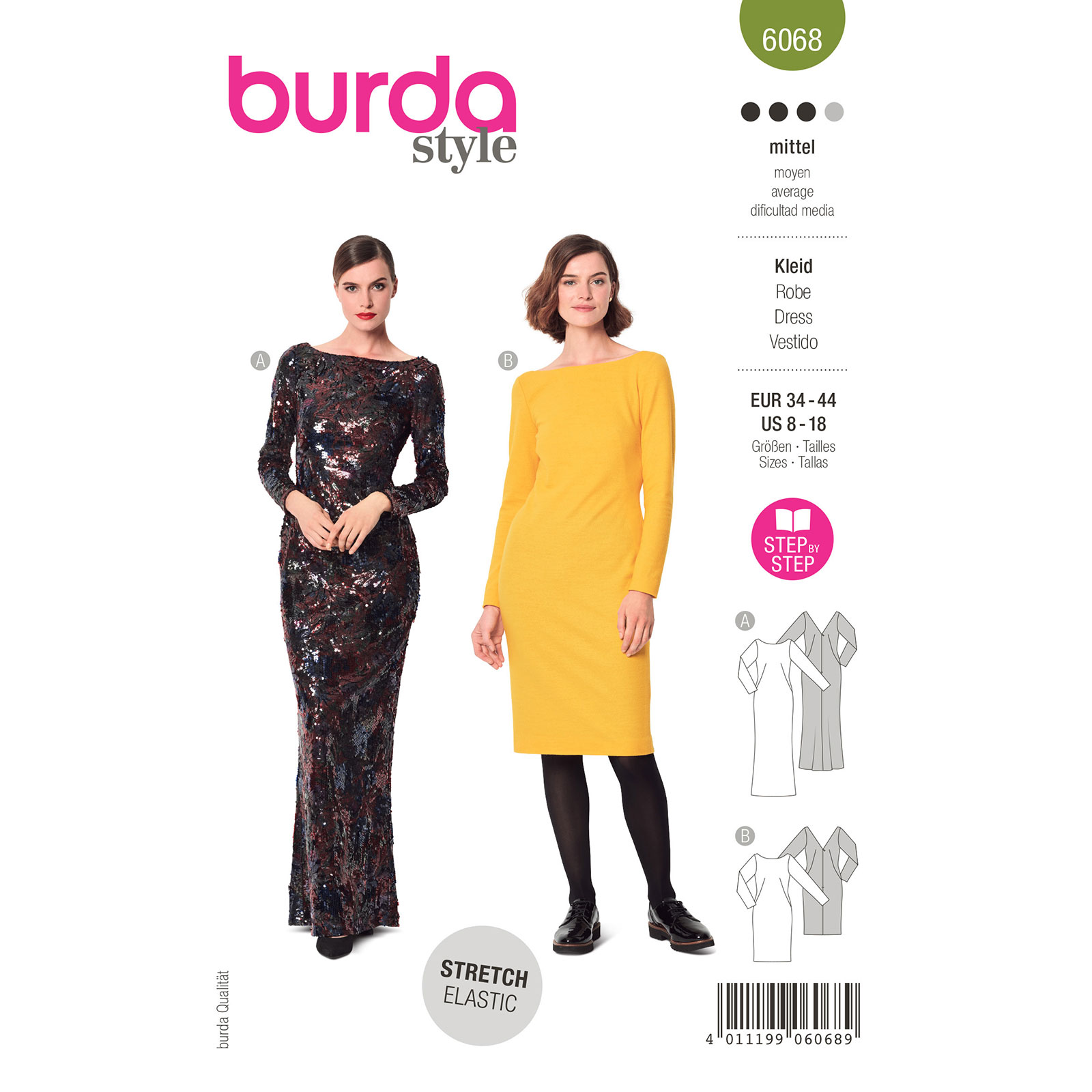 Burda patroon 6068 Jurk. Maat 34-44 - STUK
