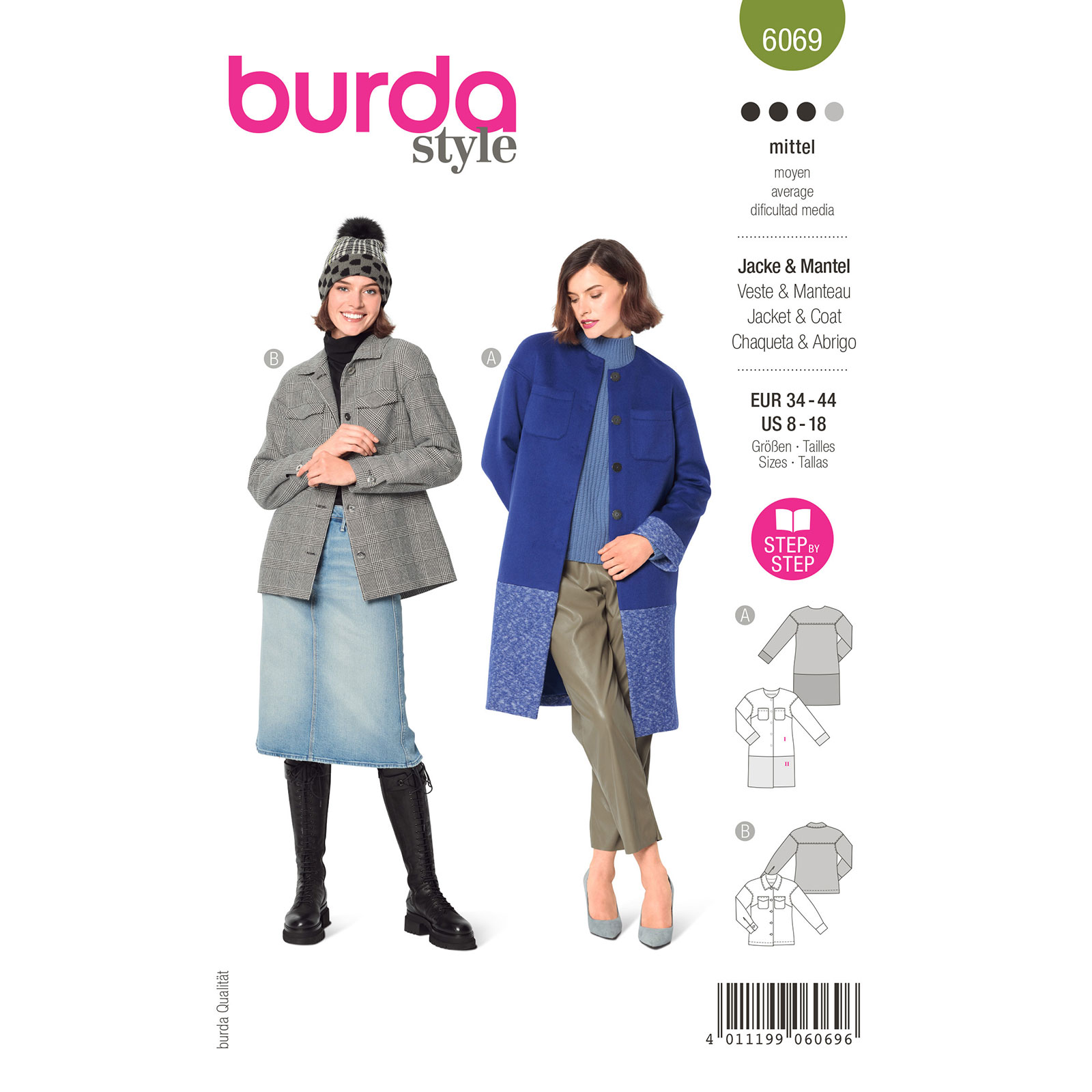 Burda patroon 6069 Jas. Maat 34-44 - STUK