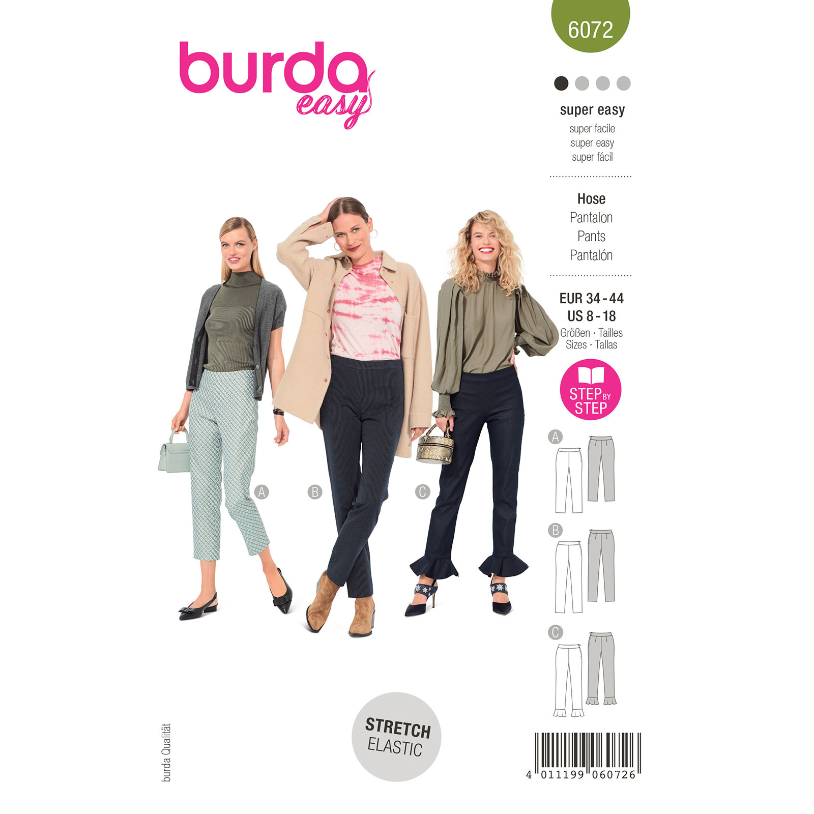 Burda patroon 6072 Broek. Maat 34-44 - STUK