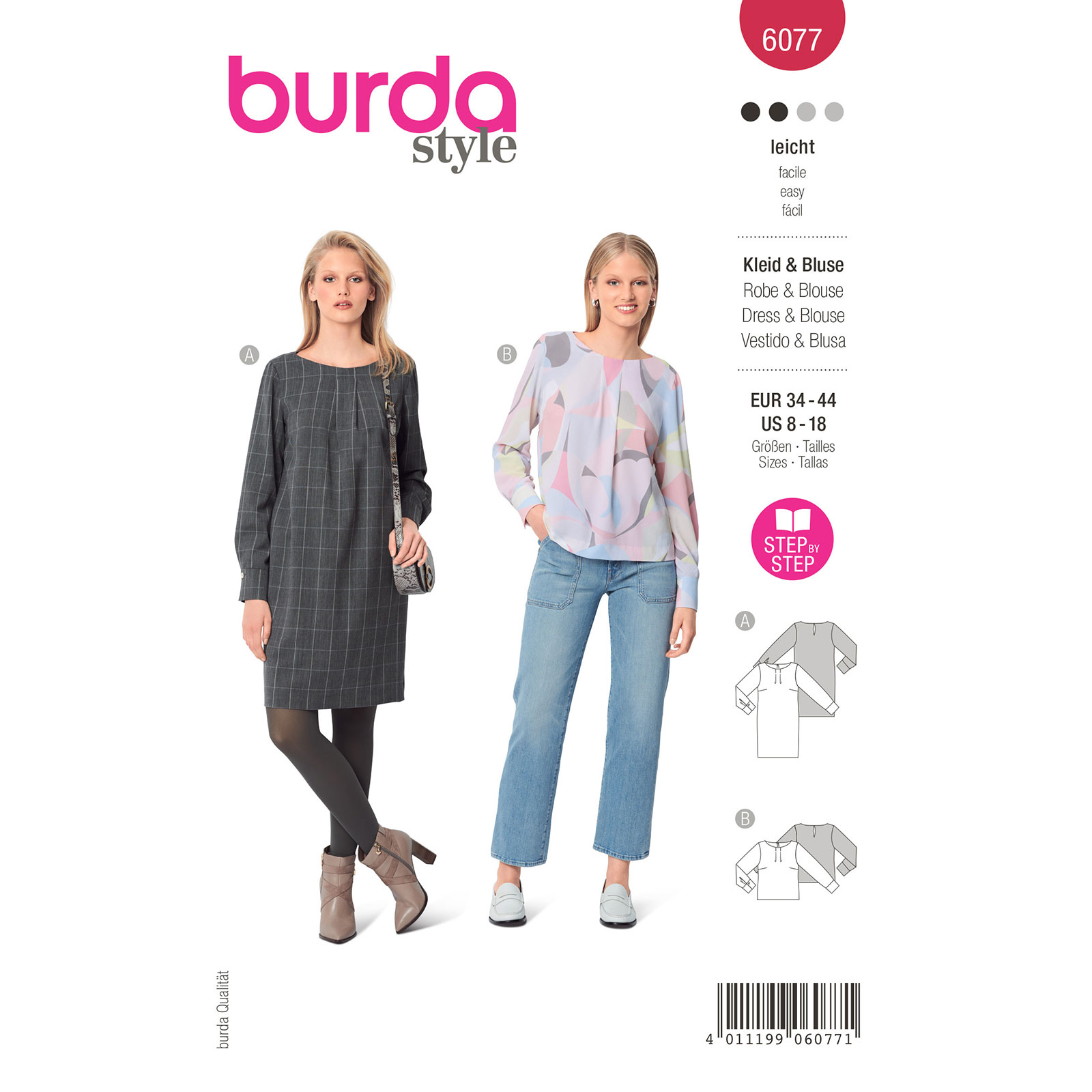 Burda patroon 6077 Jurk. Maat 34-44 - STUK