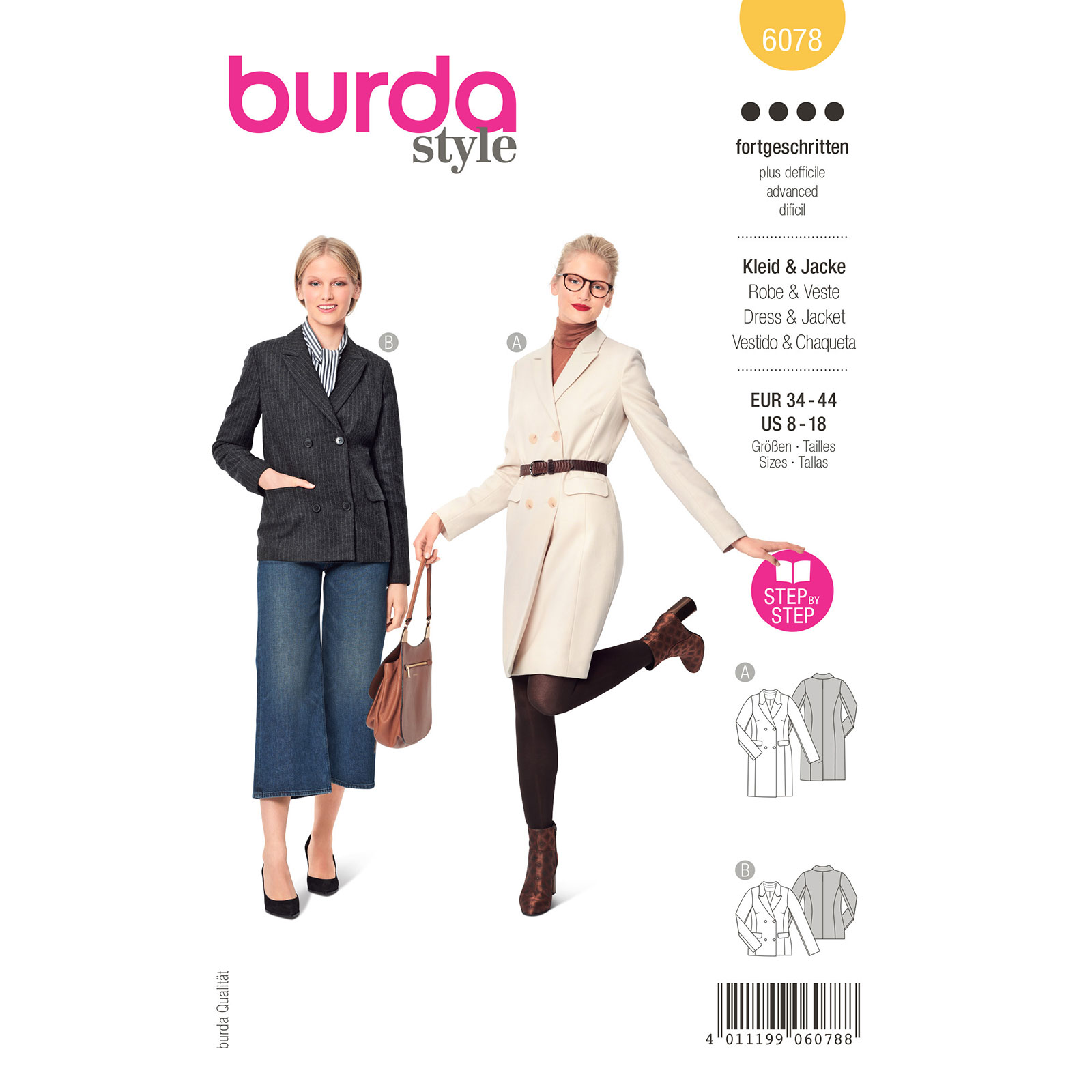 Burda patroon 6078 Jurk. Maat 34-44 - STUK