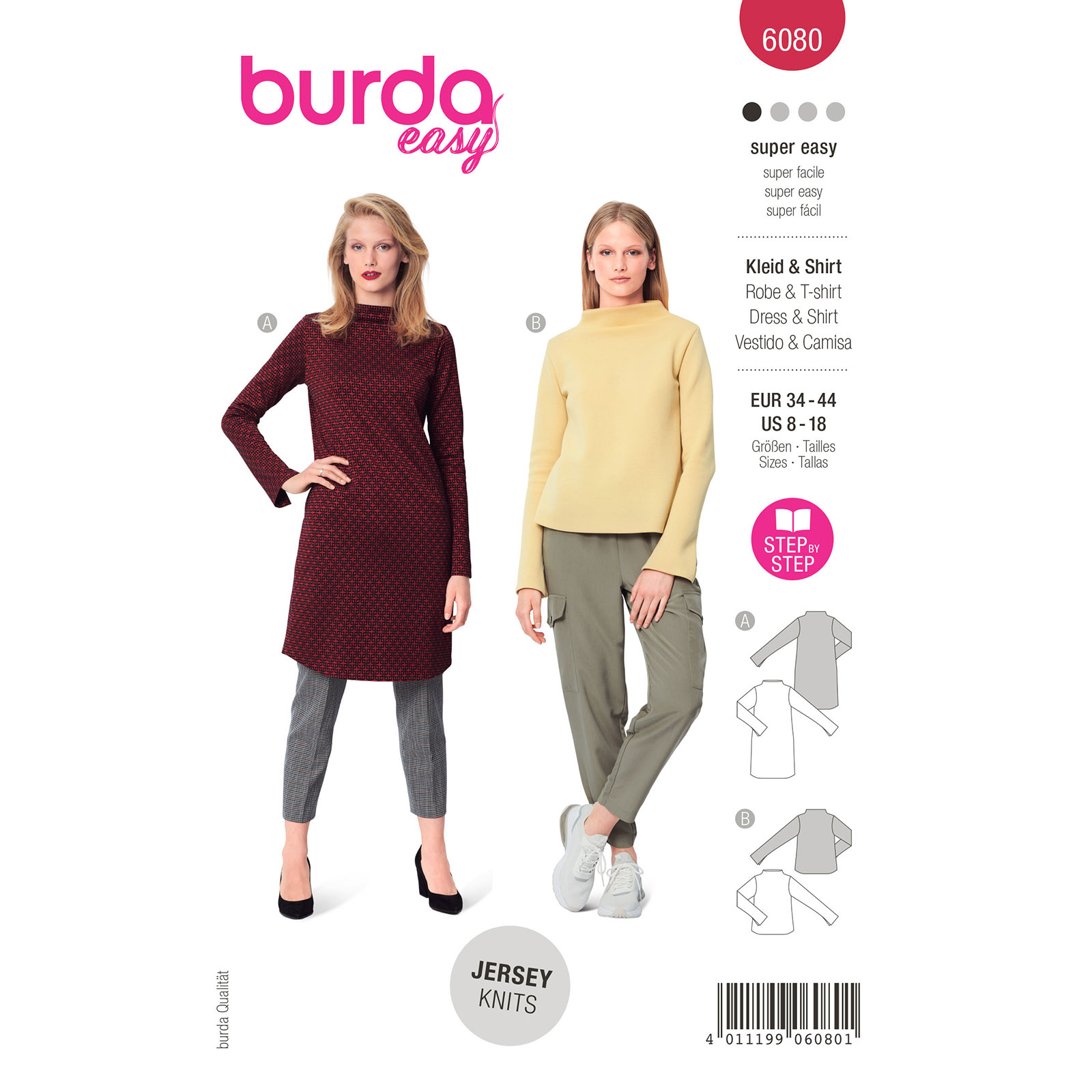 Burda patroon 6080 Jurk. Maat 34-44 - STUK