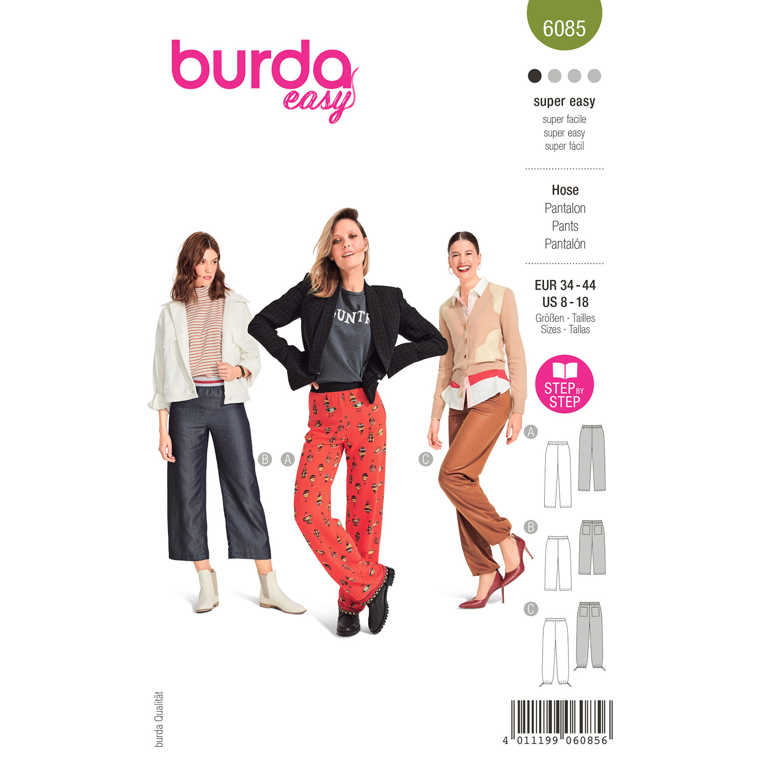 Burda patroon 6085 Broek. Maat 34-44 - STUK