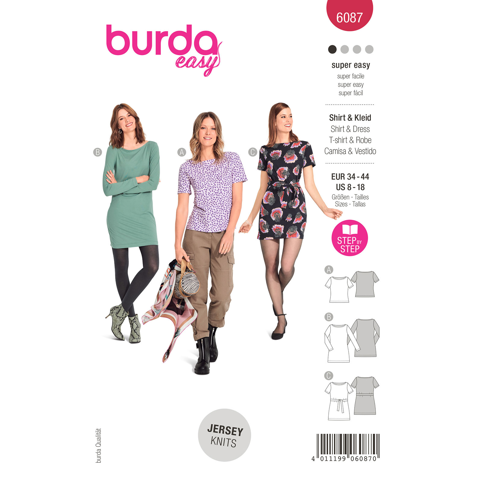 Burda patroon 6087 Jurk. Maat 34-44 - STUK