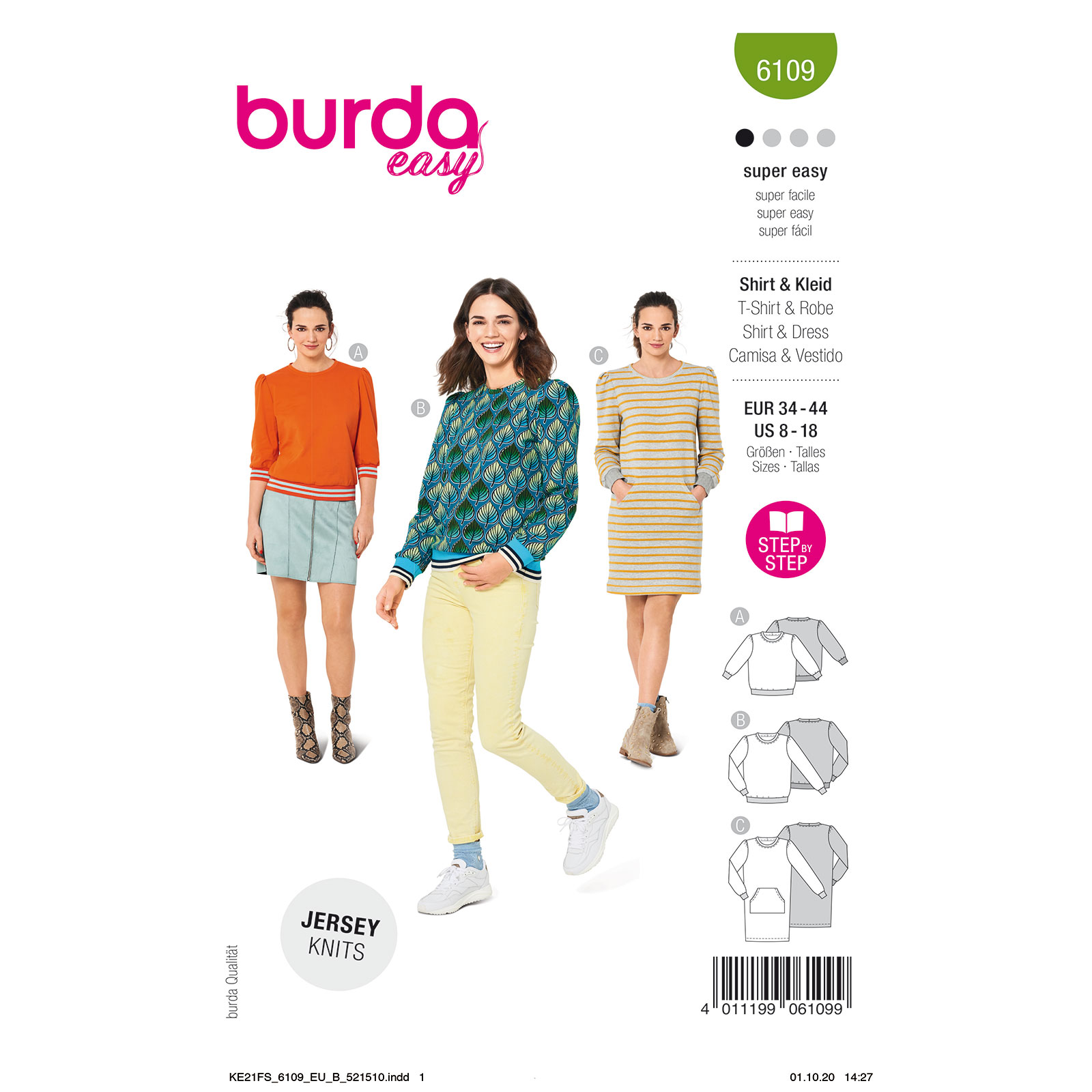 Burda patroon 6109 sweatshirt. Maat: 34-44 - STUK