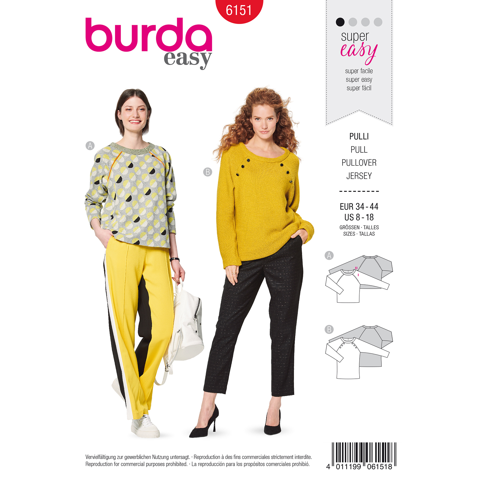Burda patroon 6151 trui. Maat: 34-44 - STUK
