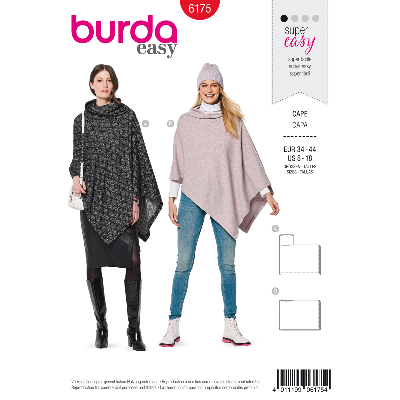 Burda patroon 6175 Cape. Maat: 34-44 - STUK