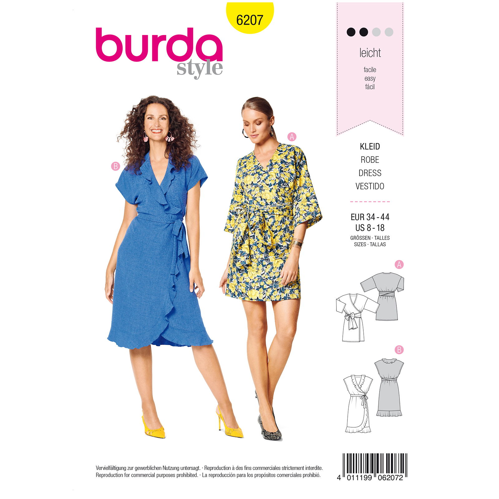 Burda patroon 6207 Wikkeljurk. Maat: 34-44 - STUK