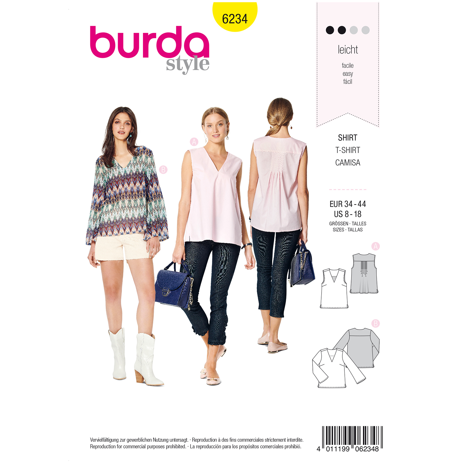 Burda patroon 6234 topje. Maat: 34-44 - STUK