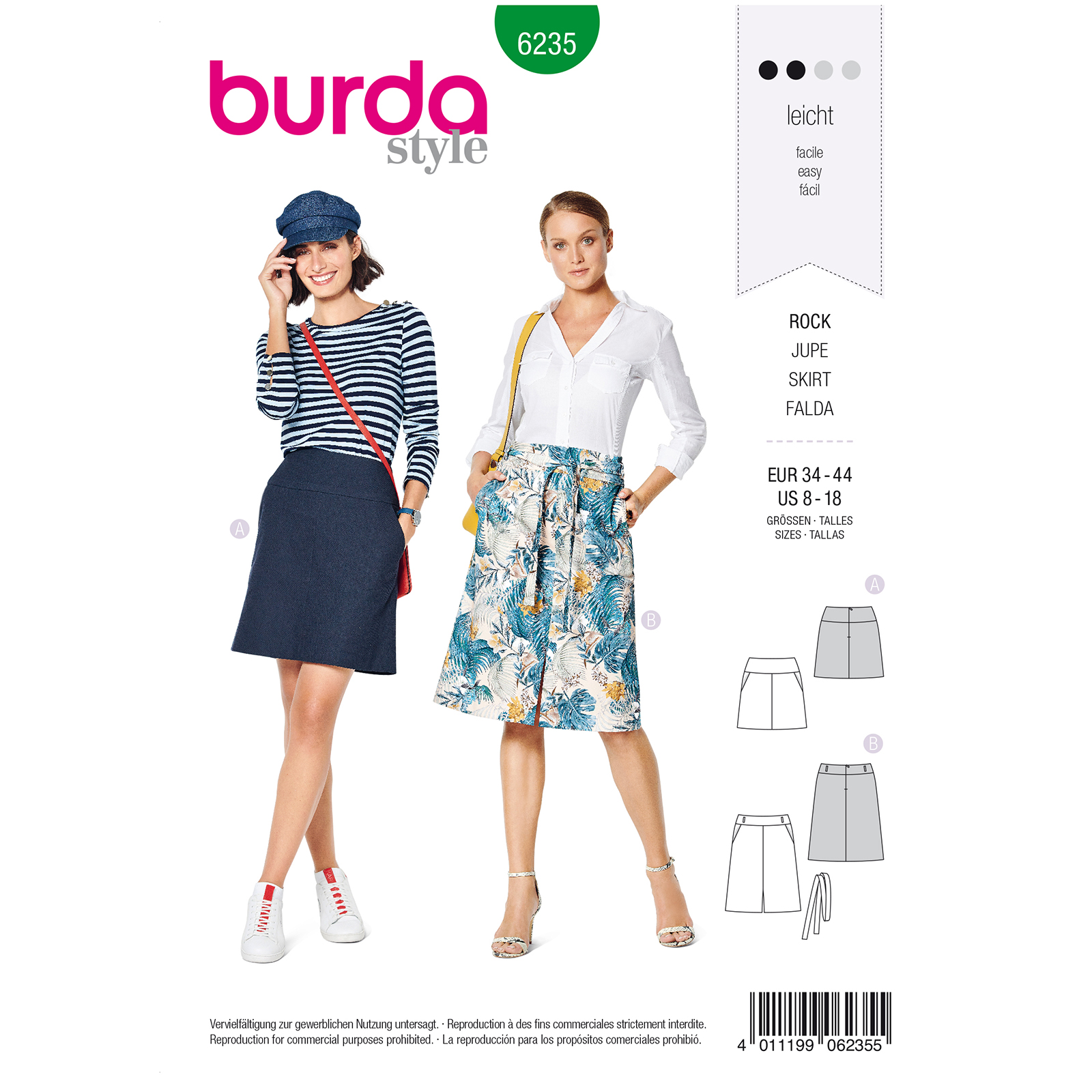 Burda patroon 6235 rok. Maat: 34-44 - STUK