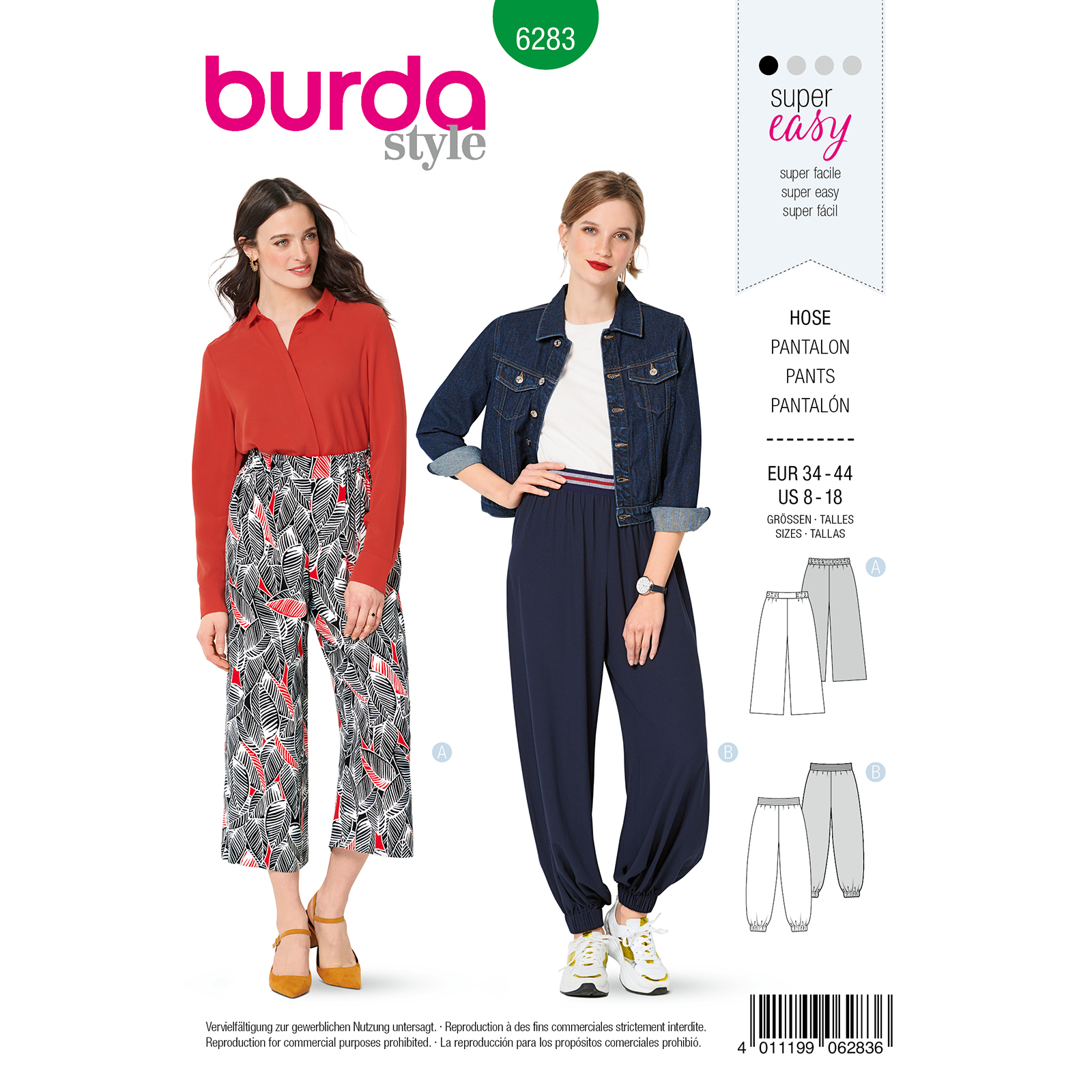 Burda patroon 6283 broek. Maat: 34-44 - STUK