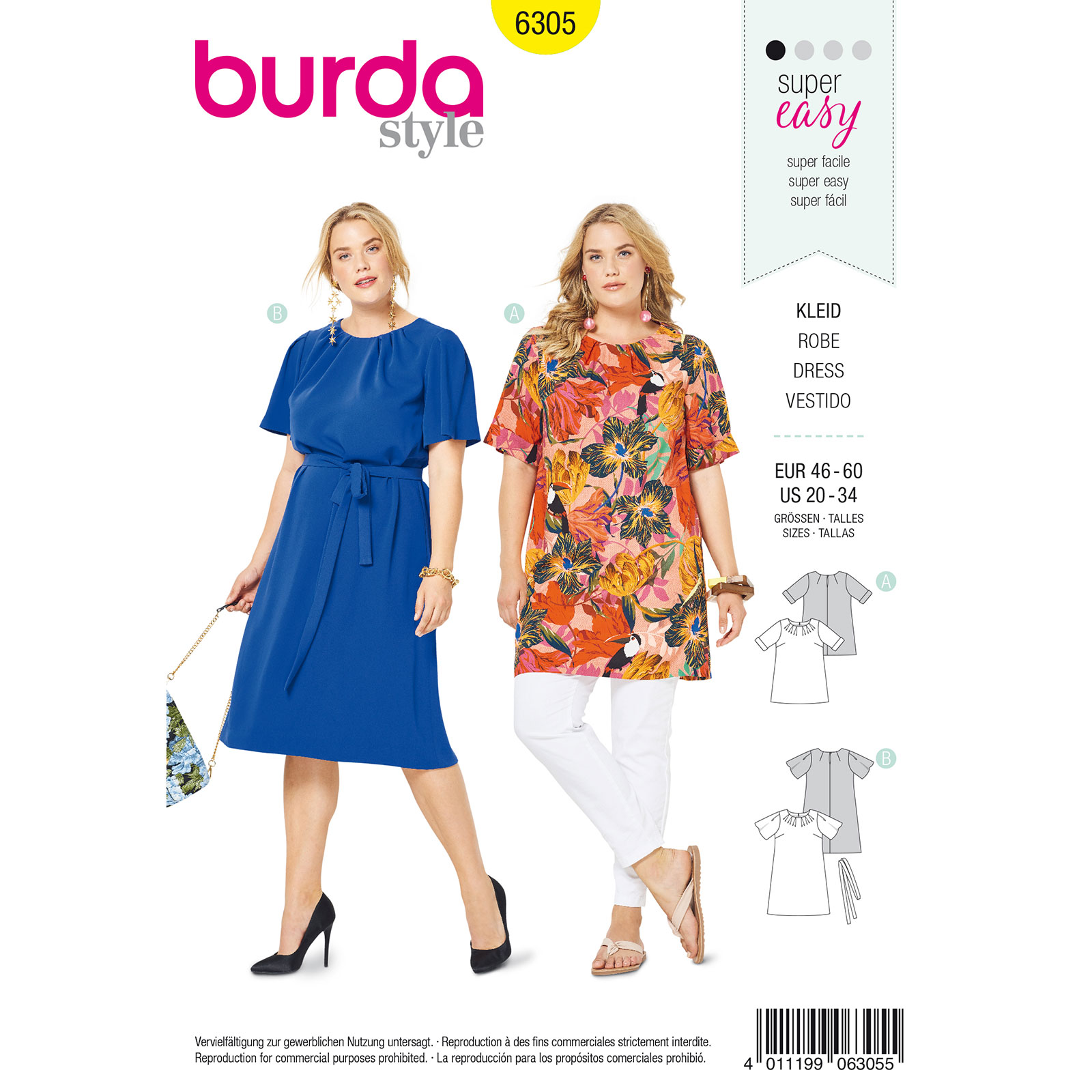 Burda patroon 6305 shirt. Maat: 46 - 60 - STUK